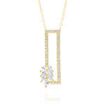 Load image into Gallery viewer, 18K Real Gold Square Flower Stone Necklace