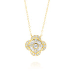 Load image into Gallery viewer, 18K Real Gold Flower Stone Necklace