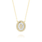 Load image into Gallery viewer, 18K Real Gold Oval Stone Necklace