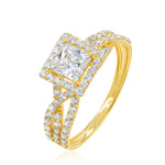 Load image into Gallery viewer, 18K Real Gold Elegant Square Stone Ring