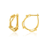 Load image into Gallery viewer, 18K Real Gold U-link Loop Earrings