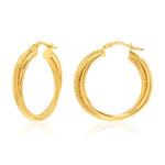 Load image into Gallery viewer, 18K Real Gold Double Loop Earrings