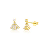 Load image into Gallery viewer, 18K Real Gold Stone Stud Earrings