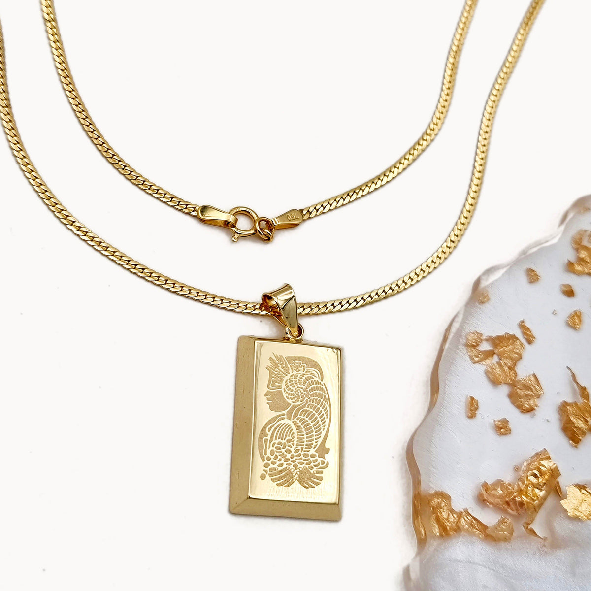 Real gold bar necklace Clearance