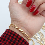 Load image into Gallery viewer, 18K Real Gold Flat Linked Bracelet
