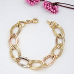 Load image into Gallery viewer, 18K Real Gold Oval Linked Bracelet
