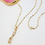 Load image into Gallery viewer, 18K Real Gold Hanging U-Link Necklace
