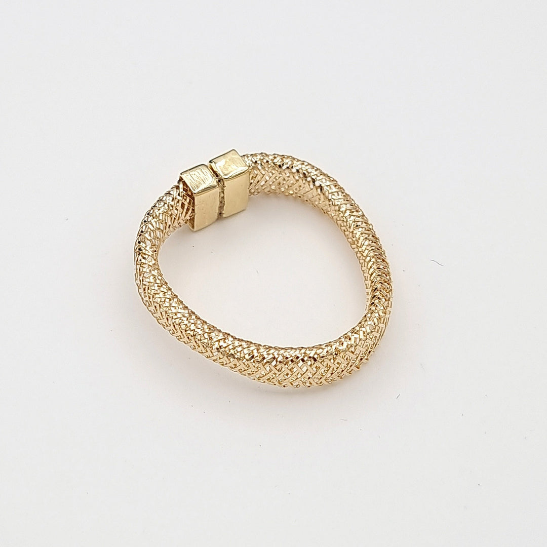 18K Real Gold Twisted Ring