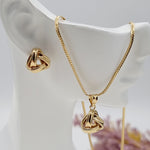 Load image into Gallery viewer, 18K Real Gold Twisted Triangle Jewelry Set

