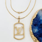 Load image into Gallery viewer, 18K Real Gold L.V Square Necklace
