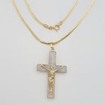 Load image into Gallery viewer, 18K Real Gold 2 Color Jesus Cross Necklace
