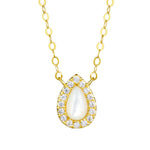 Load image into Gallery viewer, 18K Real Gold White Stone Necklace

