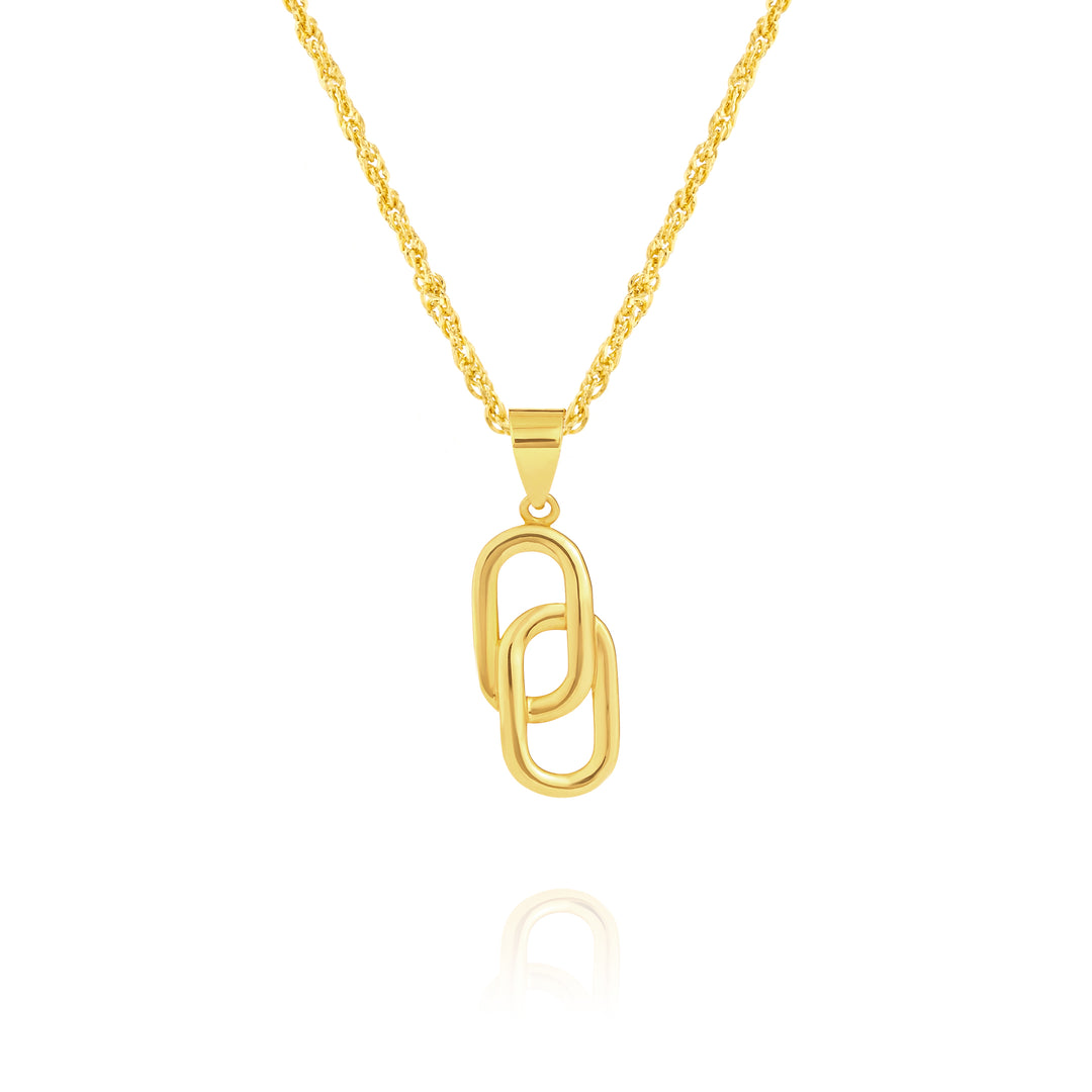 18K Real Gold Square Linked Jewelry Set