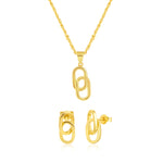 Load image into Gallery viewer, 18K Real Gold Square Linked Jewelry Set