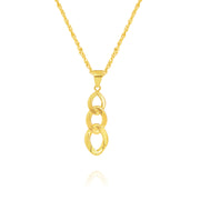 18K Real Gold Drop Linked Jewelry Set