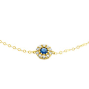 18K Real Gold Blue Stone Bracelet