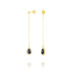 Load image into Gallery viewer, 18K Real Gold Hanging Black Earring Set

