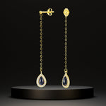 Load image into Gallery viewer, 18K Real Gold Hanging Black Earring Set
