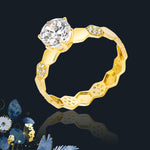Load image into Gallery viewer, 18K Real Gold Stone Ring
