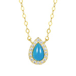 Load image into Gallery viewer, 18K Real Gold Skye Blue Stone Necklace
