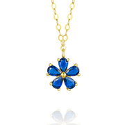 18K Real Gold Flower Necklace
