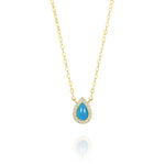 Load image into Gallery viewer, 18K Real Gold Skye Blue Stone Necklace
