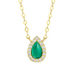 Load image into Gallery viewer, 18K Real Gold Green Stone Necklace
