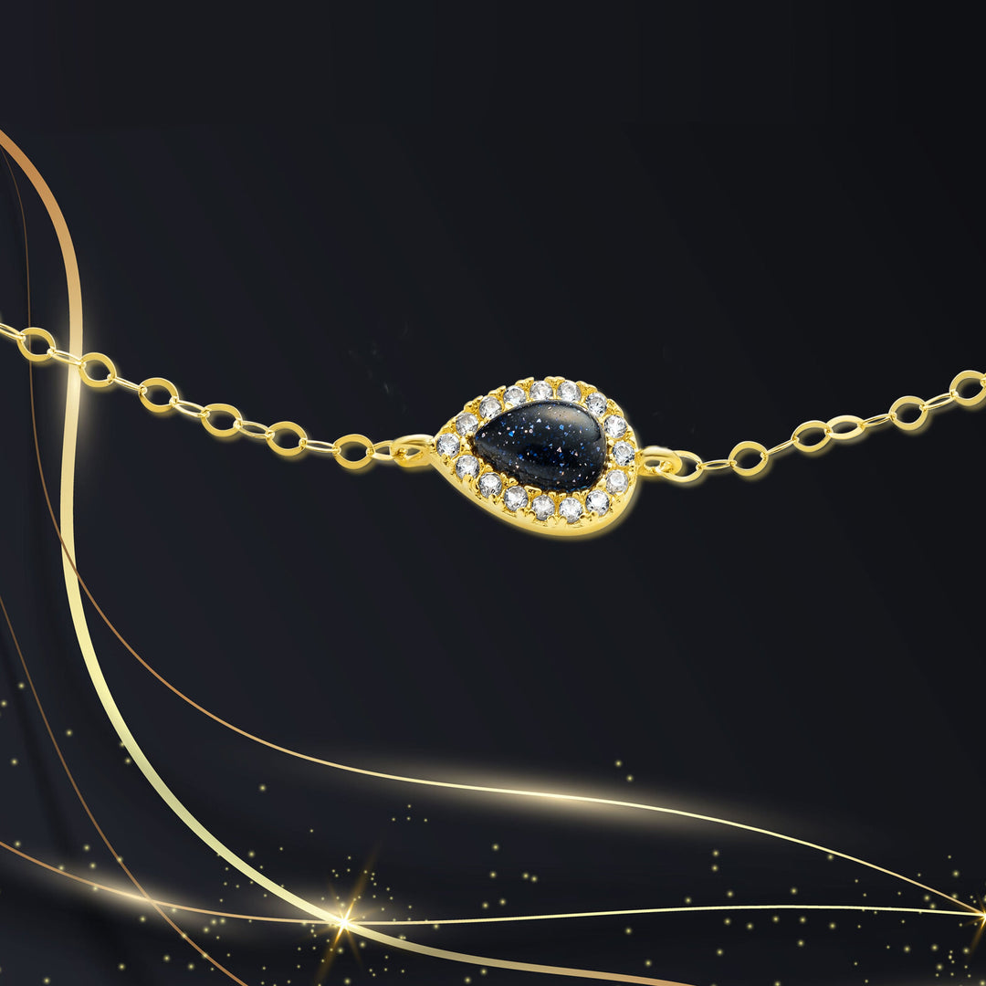 18K Real Gold Fine Stone Bracelet