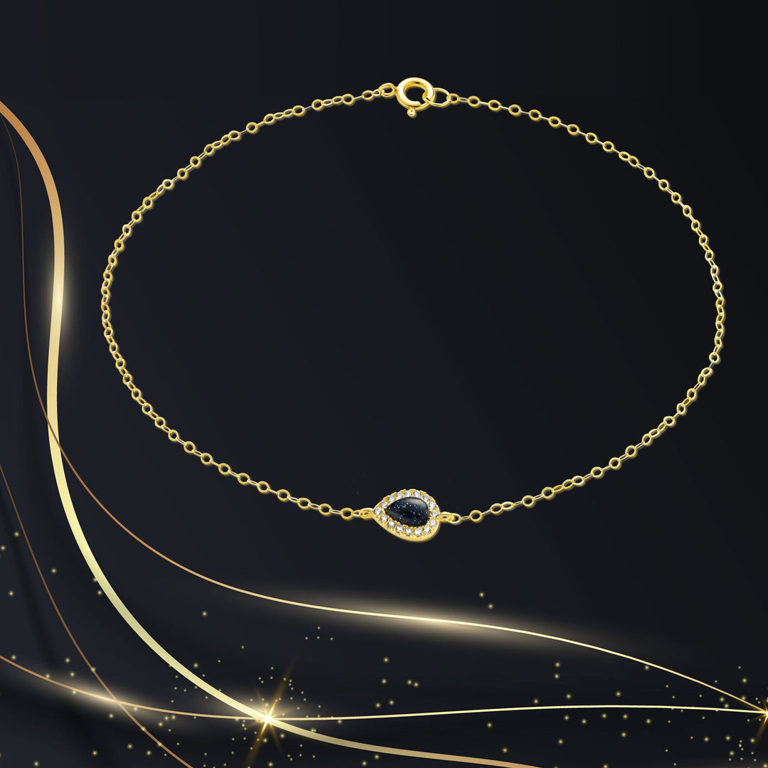 18K Real Gold Fine Stone Bracelet
