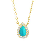 Load image into Gallery viewer, 18K Real Gold Skye Blue Stone Necklace

