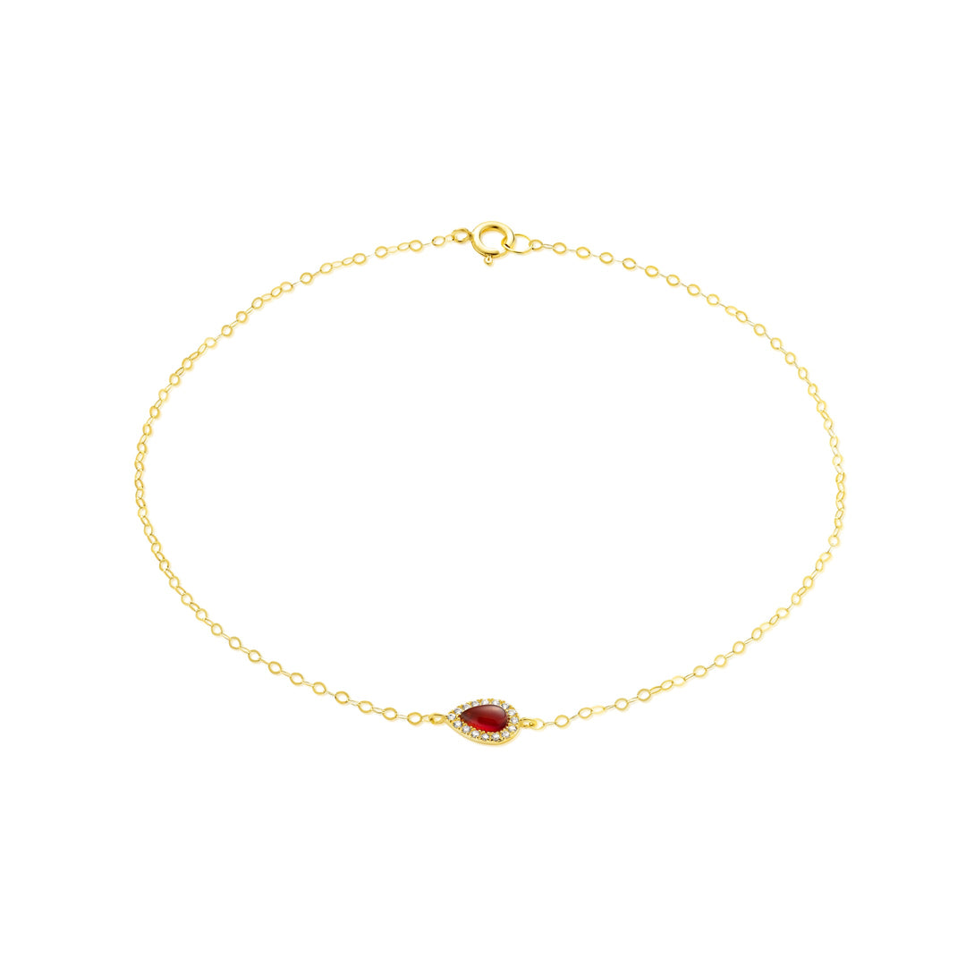 18K Real Gold Fine Stone Bracelet