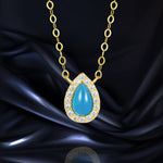 Load image into Gallery viewer, 18K Real Gold Skye Blue Stone Necklace
