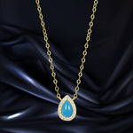 Load image into Gallery viewer, 18K Real Gold Skye Blue Stone Necklace
