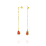 Load image into Gallery viewer, 18K Real Gold Hanging Red Earring Set
