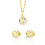 Load image into Gallery viewer, 18K Real Gold Round Crown Screw Jewelry Set
