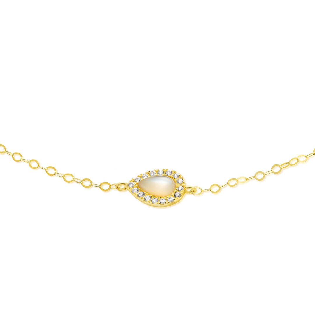 18K Real Gold Fine Stone Bracelet