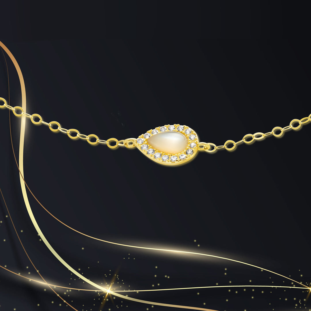 18K Real Gold Fine Stone Bracelet