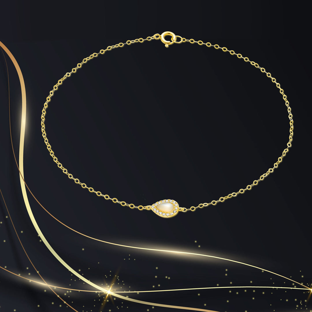 18K Real Gold Fine Stone Bracelet