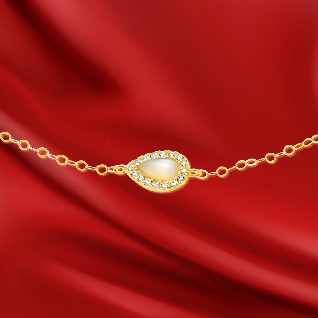 18K Real Gold Fine Stone Bracelet