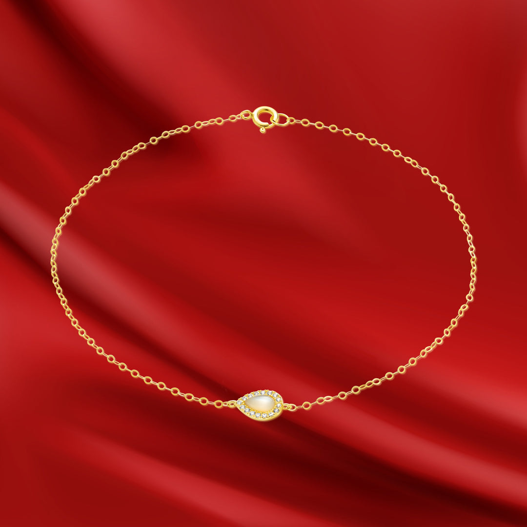 18K Real Gold Fine Stone Bracelet