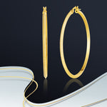 Load image into Gallery viewer, 18K Real Gold Round Loop Earrings
