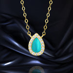 Load image into Gallery viewer, 18K Real Gold Skye Blue Stone Necklace
