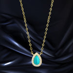 Load image into Gallery viewer, 18K Real Gold Skye Blue Stone Necklace
