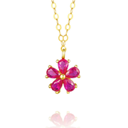 18K Real Gold Flower Necklace