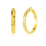 Load image into Gallery viewer, 18K Real Gold Round Loop Earrings
