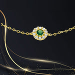 Load image into Gallery viewer, 18K Real Gold Green Stone Bracelet