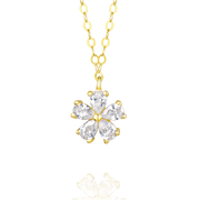 18K Real Gold Flower Necklace