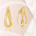 Load image into Gallery viewer, 18K Real Gold Twisted Oval Loop Earring Set
