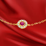 Load image into Gallery viewer, 18K Real Gold Red Stone Bracelet
