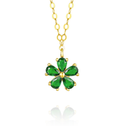 18K Real Gold Flower Necklace